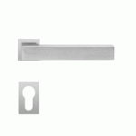 POIGNÉES DE PORTE SUR ROSACES RONDES SÉRIE OREGON - INOX SATINÉ - CLÉ I KARCHER DESIGN