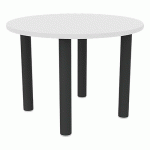 TABLE DE RÉUNION 4 PIEDS Ø 120 CM BLANC/ANTHRACITE - QUADRIFOGLIO