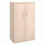 ARMOIRE MI-HAUTEUR BOIS H 136 X L 80 CM AVEC PORTES BATTANTES CHÊNE CLAIR - ARCH