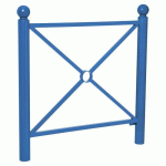 BARRIÈRE PROVINCE SIMPLE CROIX 1.07 M BOULE - ZINC BLEU 5010 - PROCITY