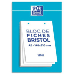 BLOC DE 30 FEUILLES BRISTOL OXFORD - PERFOREES - 14,8 X 21 CM - UNI BLANC