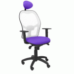 CHAISE JORQUERA EN MAILLE BLANCHE AVEC APPUI-TÊTE FIXE ET ASSISE BALI - LILA