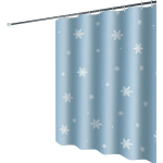 RIDEAU DE NOËL BLANC DE FLOCONS DE NEIGE GRIS SUR MOTIF NEIGE RIDEAU DE DOUCHE DÉCOR DE SALLE DE BAIN, RIDEAU IMPERMÉABLE DURABLE EN POLYESTER, 72 72