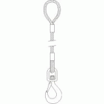 ELINGUE DE LEVAGE CÂBLE ACIER BOUCLE/CROCHET AUTOMATIQUE SYSTÈME S MAX 3,2T