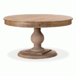 TABLE RONDE EXTENSIBLE EN BOIS MASSIF HÉLOÏSE BOIS NATUREL ET PIED NATUREL - BOIS