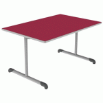 TABLE BANDANA 120X80 T4 DL STRAT POLYURÉTH. CERISE GRIS/9006 - MOBIDECOR