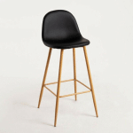 CADEAUX MIGUEL - TABOURETS DE CUISINE - TABOURET TEOK SIMILICUIR - NOIR - NOIR