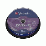 VERBATIM DATALIFEPLUS - DVD+R X 10 - 4.7 GO - SUPPORT DE STOCKAGE