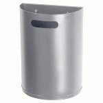 POUBELLE 1/2 RONDE 40 L GRIS MÉTAL - MANUTAN COLLECTIVITÉS