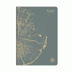 LOT DE 5 - CAHIER PIQUÉ FOREVER PREMIUM 100% RECYCLÉ A4 96 PAGES LIGNÉ PAPIER RECYCLÉ BLANC 90 G - GRIS PLOMB