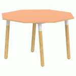 TABLE 4 PIEDS MÉTAL/BOIS OCTO Ø120 T1 STRAT ABS ORANGE/ALU