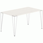 TABLE RÉUNION LORI 140 X 80 CM PLATEAU PIN PIED ALU - MBA