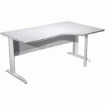 BUREAU 90° PIEDS L MÉTAL FAST - 160CM - GRIS - BLANC
