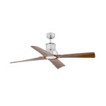 FARO BARCELONA VENTILATEUR PLAFOND WINCHE M LAMPE LED IP44 CHROMÉ