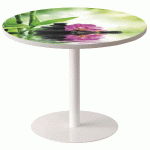 GUÉRIDON BAS EASY OFFICE PIED MÉTAL Ø 80 CM PLATEAU COLORIS DÉCOR BAMBOU - MANUTAN COLLECTIVITÉS