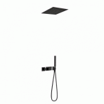 KIT DE DOUCHE THERMOSTATIQUE ET ENCASTRÉ BLOCK SYSTEM AVEC FERMETURE ET RÉGLAGE DU DÉBIT (2 VOIES) - TRES 20725204NM NOIR MAT