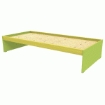 LIT SIMPLE IDENTITÉ SOMMIER AGGLO 90X200 CM ARGENT/VERT - MANUTAN COLLECTIVITÉS