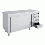 MEUBLE NEUTRE PORTES COULISSANTES ET TIROIRS MNCC70-180C