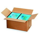 RAJA CAISSE AMÉRICAINE CARTON SIMPLE CANNELURE - L.INT. 35 X L.22 X H.20 CM - KRAFT BRUN - LOT DE 25