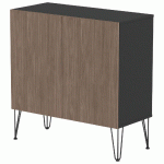 RANGMENT MI-HAUT JAVA 120 CM 2 PORTES NOIR/NOYER - MANUTAN COLLECTIVITÉS