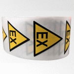 ROULEAU DE PICTOS - DANGER ATMOSPHÈRE EXPLOSIVE - ATEX - W021 50 MM