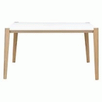 TABLE DE RÉUNION ABSOLU L 160 X P 140 CM PIÉTEMENT FRÊNE DÉCOR BLANC
