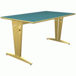 TABLE IRISS 140X80 CM DL - STRAT VERT NIAGARA/HÊTRE NATUREL
