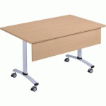 TABLE PLIANTE AXE + VOILE DE FOND 120X68 CM HÊTRE/ALU - MANUTAN EXPERT