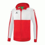 VESTE DE SURVÊTEMENT À CAPUCHE - ERIMA - SIX WINGS ROUGE/BLANC