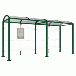 ABRI BUS VOÛTE 5 M SANS BARDAGES LATÉRAUX - VERT 6005 - PROCITY