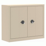 ARMOIRE MÉTAL PORTES PLIANTES MONOBLOC ELHIT H 100 X L 120 X P 43 CM BEIGE
