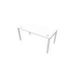 BUREAU BUROCOLOR + L.160 X P.80 CM - PLATEAU BLANC  - PIEDS BLANC