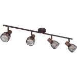 PLAFONNIER ROUILLE SALON ÉCLAIRAGE SPOT EN BOIS CAGE SPOT LUMINAIRE PIVOTANT GLOBO 54817-4