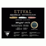 ETIVAL NOIR BLOC COLLÉ 1 CÔTÉ 15F 28X38CM 300G DOUBLE GRAIN - NOIR - LOT DE 2