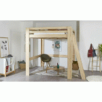 PACK LIT MEZZANINE PALOMAR XL + MATELAS  BOIS NATUREL 160X200 CM/OPT:MATELAS RIVA RESSORTS 160X200 CM