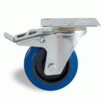 ROULETTE PIVOTANTE À FREIN BLEU 125 MM- CHARGE 150 KG - ROULEMENTS À ROULEAUX AVL