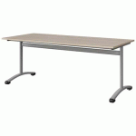 TABLE MALIBU 180X80 T5 DL STRA ABS ACACIA/GRIS 9006