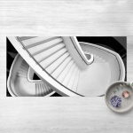 MICASIA - TAPIS EN VINYLE - BLACK AND WHITE ARCHITECTURE OF STAIRS - PAYSAGE 1:2 DIMENSION HXL: 40CM X 80CM