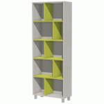 BIBLIOTHÈQUE IDENTITÉ SANS PORTES 70 CM ARGENT/VERT - MANUTAN COLLECTIVITÉS