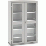 BOTT 1 ARMOIRE VERSO PORTES TRANSPARENTES AVEC 4 TABLETTES 1300X550X2000_BOTT