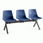 CHAISE POUTRE OCCA 3 PLACES BLEU PIÉTEMENT ANTHRACITE