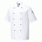 LOT DE 2 - PORTWEST C734 VESTE CUISINE KENT MANCHES COURTES BLANC - TAILLE XXXL