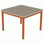 TABLE CARÉLIE MOB 80X80 T3 STR POLY. ÉRABLE G. BEIGE/PAPAYE - MOBIDECOR