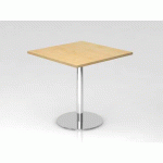 TABLE DE RÉUNION CARRÉE-80X80CM-NOYER-ARGENT - HAMMERBACHER