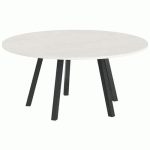 TABLE RÉUNION EVAN Ø 160 CM PIED NOIR PLATEAU PIN - MBA