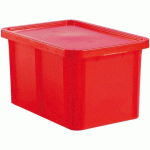 BACS DE COULEUR POUR HACCP AVEC COUVERCLE 600X400 HAUTEUR 33 CM 55 ROUGE