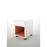 CAISSON MOBILE UNIVERSAL 1 TIROIR DOSSIER SSUPENDU BLANC / ORANGE