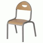 CHAISE MALIBU 4P T1 - ASS/DOS HÊTRE / ACIER GRIS 9006 - MANUTAN EXPERT