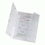 LOT DE 10 - CHEMISE À ÉLASTIQUE 3 RABATS PLASTIQUE EXACOMPTA 24 X 32 CM DOS 3,2 CM BLANCHE