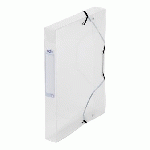 LOT DE 9 - CHEMISE BOX PLASTIQUE OXFORD 24 X 32 CM DOS 4 CM INCOLORE